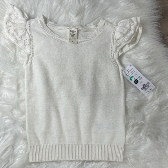 Carter's Cream Ruffle Sleeve Sweater - Picture 1 of 6